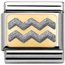 NOMINATION CLASSIC Gold Elegance Silver Zig Zag Charm 030280/40