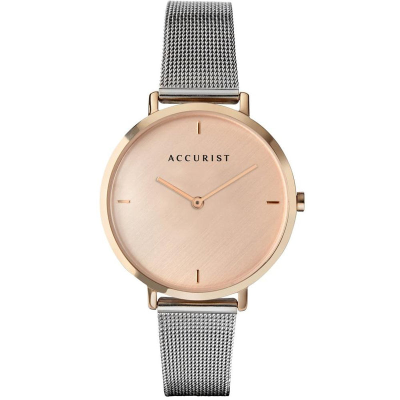 Accurist S/S mesh Rose Dial Watch 8348