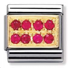 Nomination Charm Red Pave CZ Charm 030314-02