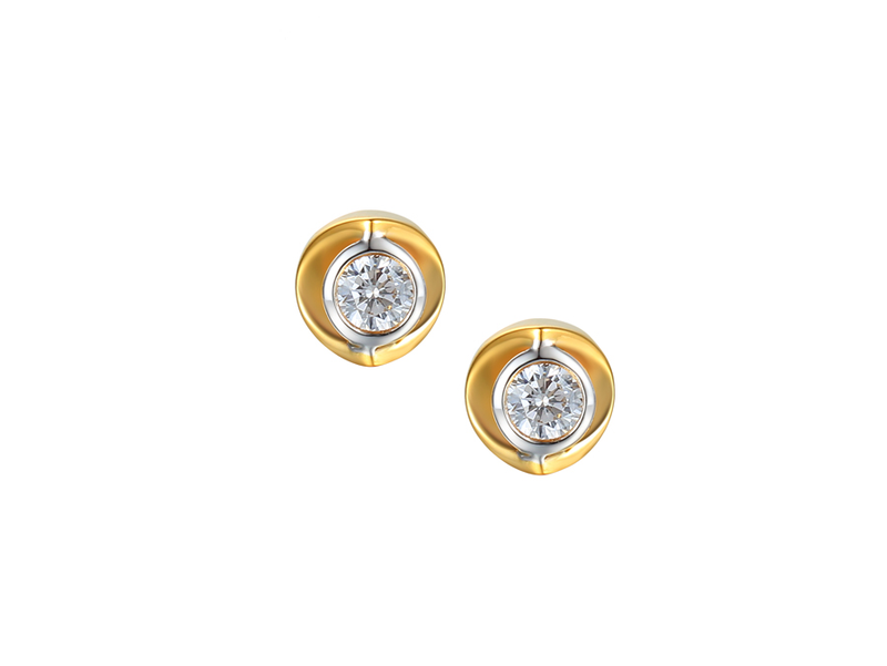 9ct Yellow Gold 0.21ct Diamond earrings