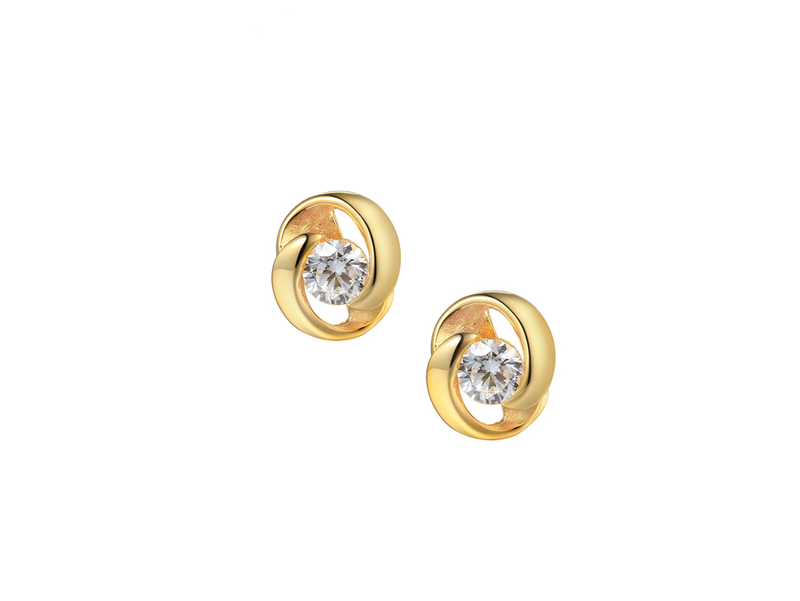9ct Yellow Gold Diamond Earrings 0.21ct
