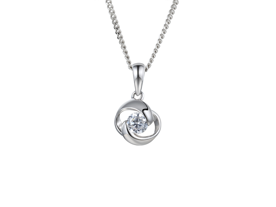 9ct White Gold 0.19ct Diamond Pendant