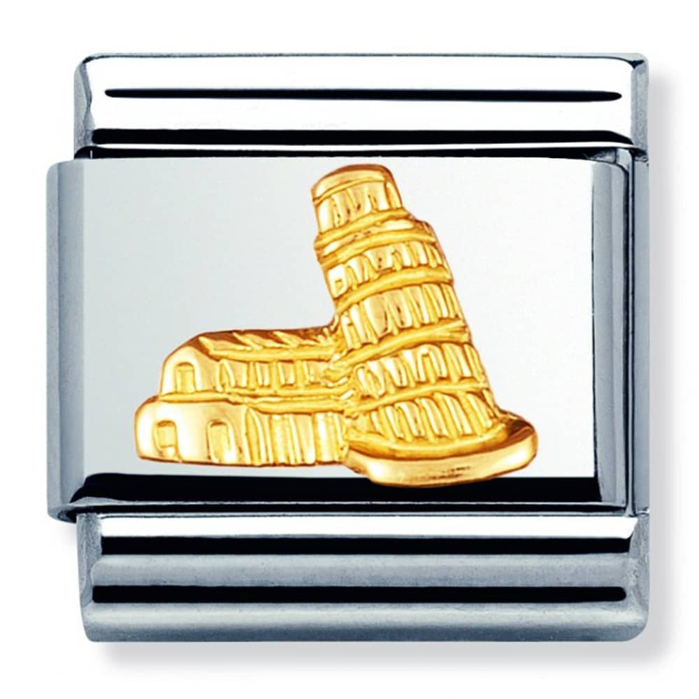 NOMINATION Gold Tower of Pisa Charm 030123-09