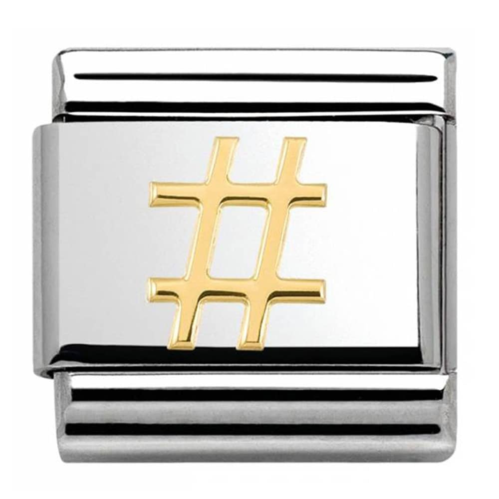 NOMINATION Gold Hashtag Charm 030108-16