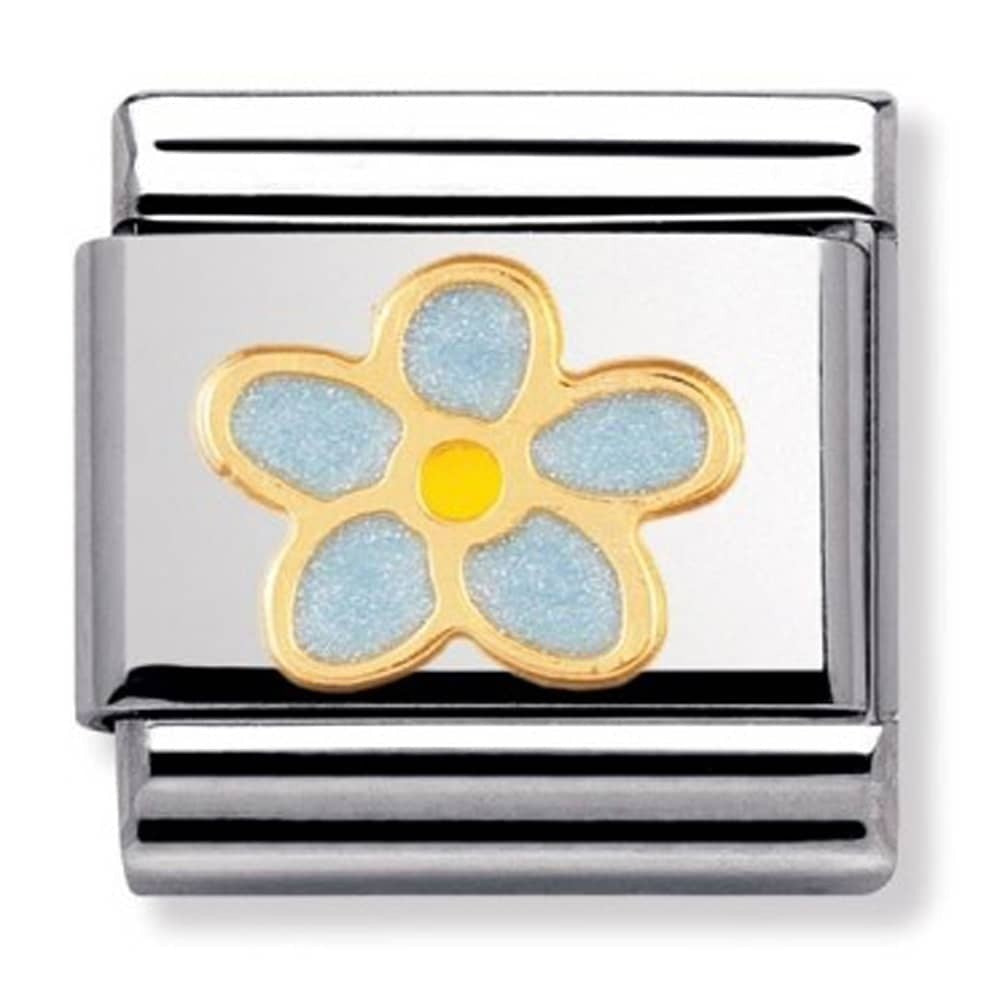 NOMINATION Enamel Gold Forget Me Nots Charm 030214-44