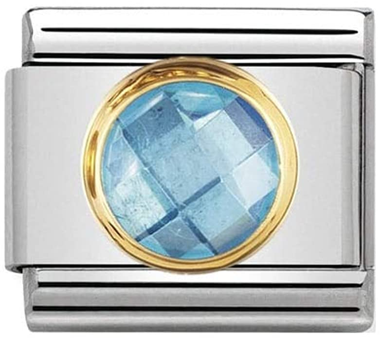 Nomination Round Light Blue CZ Charm 030605-006