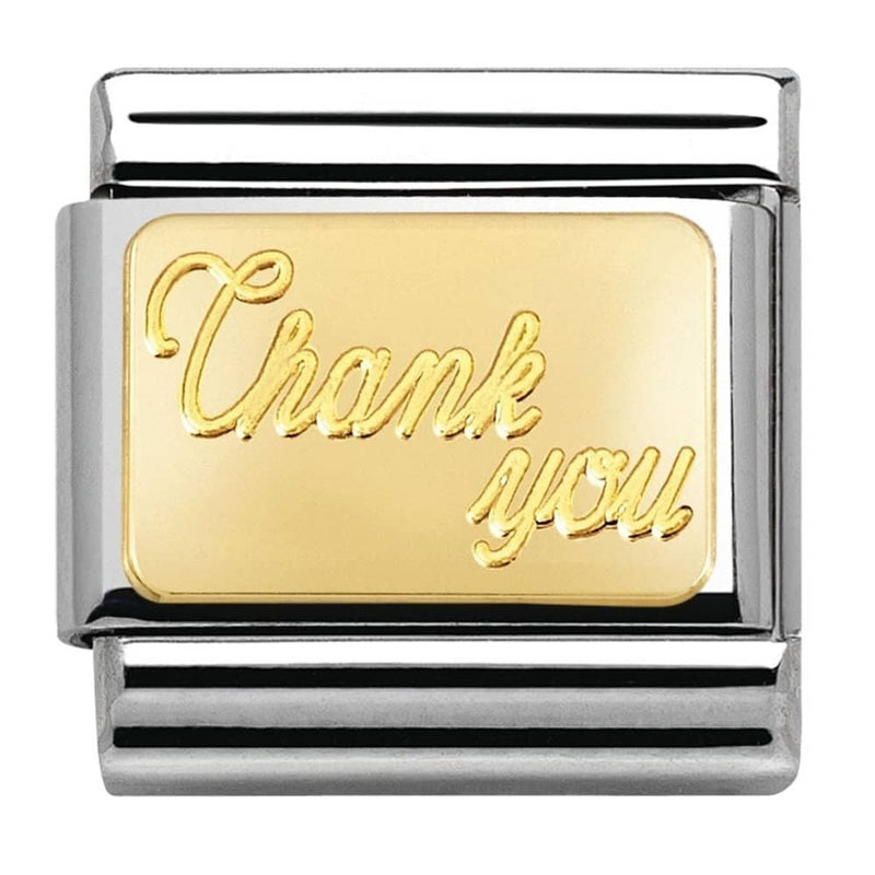 Nomination Gold Thank You Charm 030121-26