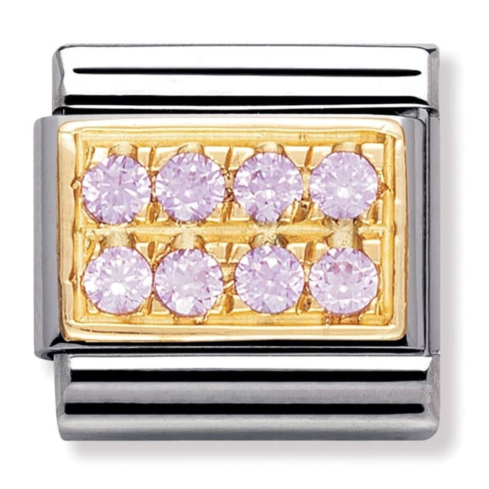 NOMINATION Gold Pink CZ Charm 030314-06