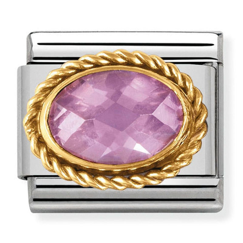 Nomination Faceted Gold Pink Charm 030602-003