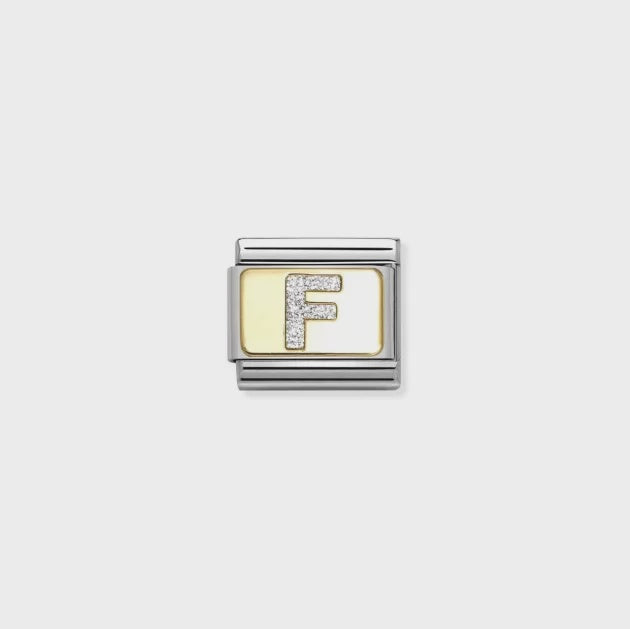 NOMINATION 18k Gold Glitter F Charm 030291/06