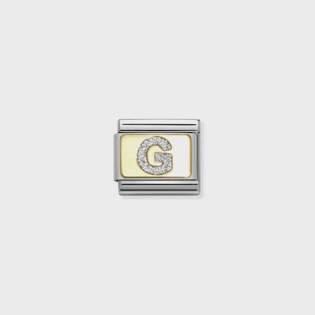 Nomination 18k Gold Glitter G Charm 030291/07