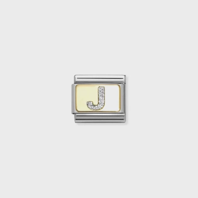 NOMINATION 18k Gold Glitter J Charm 030291/10