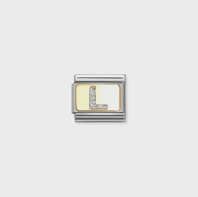NOMINATION 18k Gold Glitter L Charm 030291/12