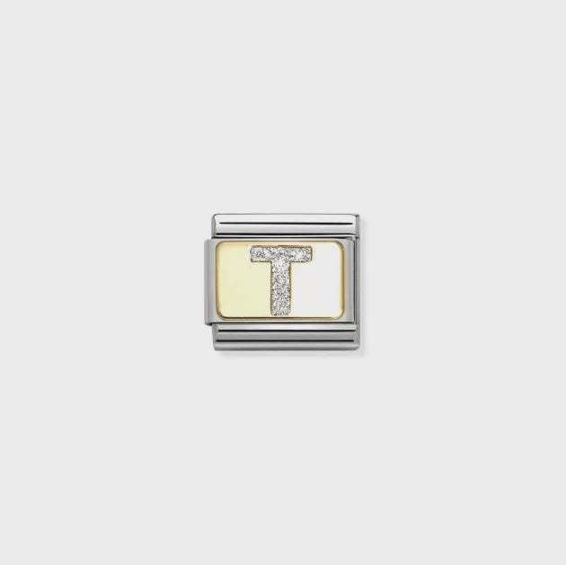 NOMINATION 18k Gold Glitter T Charm 030291/20