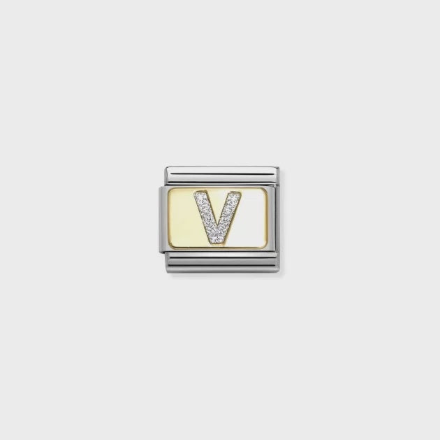 NOMINATION 18k Gold Glitter V Charm 030291/22