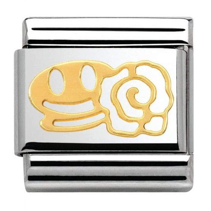 NOMINATION CLASSIC Gold Valentine Smile With Rose Charm 030161/04