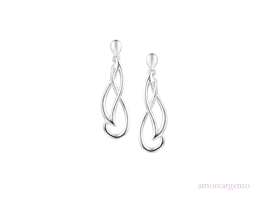 Amore Silver Swirl Drop Earrings 9026SIL