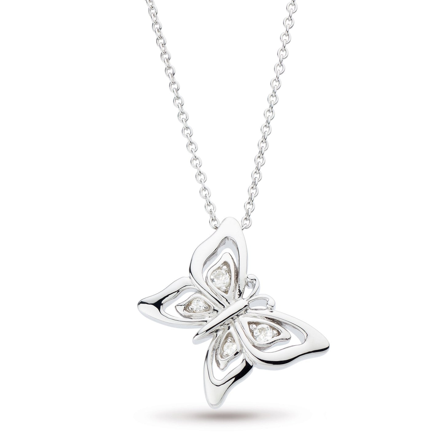Kit Heath Blossom Flyte Butterfly White Topaz 17" Necklace 90352WT