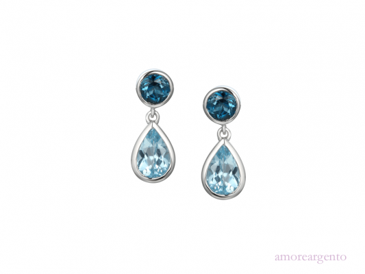 SIlver Blue Topaz Earrings