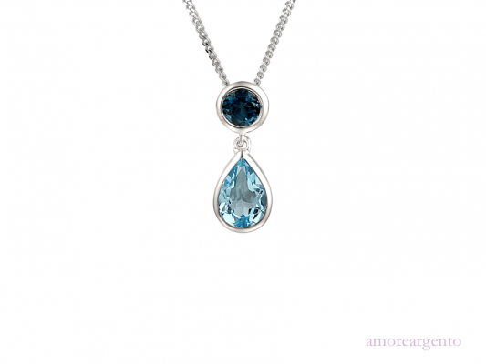 Silver Blue Topaz Necklace