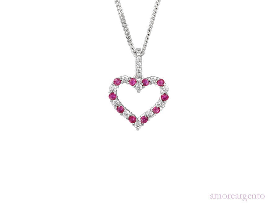 Silver Ruby & CZ Pendant