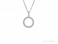 Silver CZ Open Circle Necklace