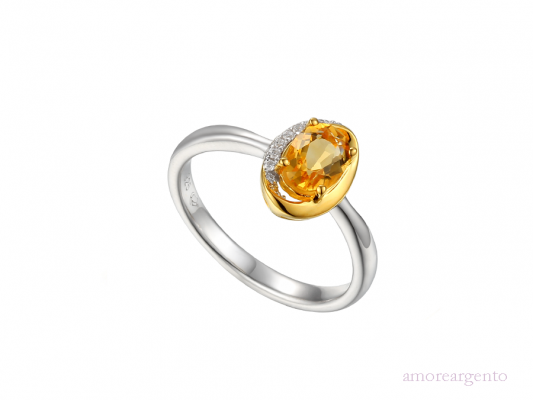 Silver Citrine Ring