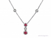 Silver Ruby & CZ Drop Necklace