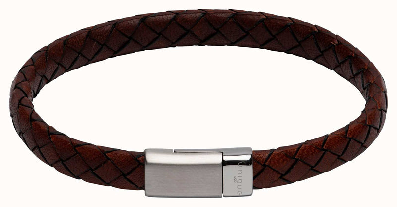 Unique & co Brown Leather bracelet B446ADB/19cm