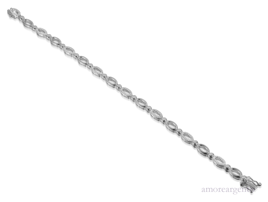 Amore Silver Open Link CZ Bracelet 9512SILCZ