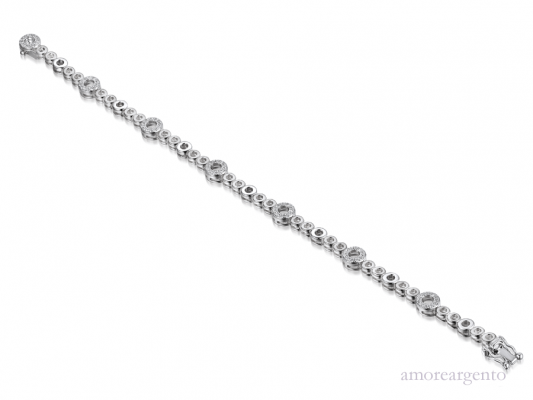 Silver CZ Open Link Bracelet