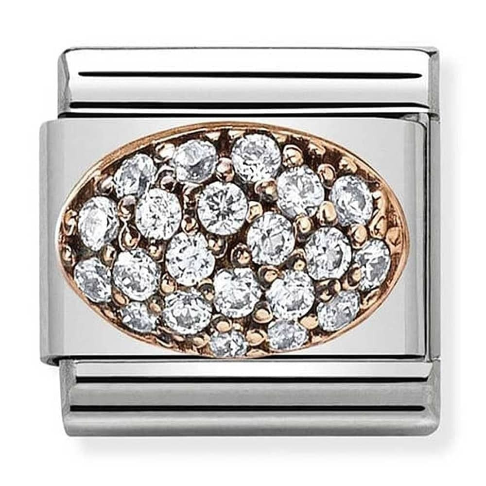 NOMINATION CZ Gold White Dome Charm 430314-04
