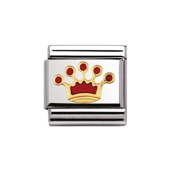 NOMINATION Gold & Red Queen Crown Charm 030209/18