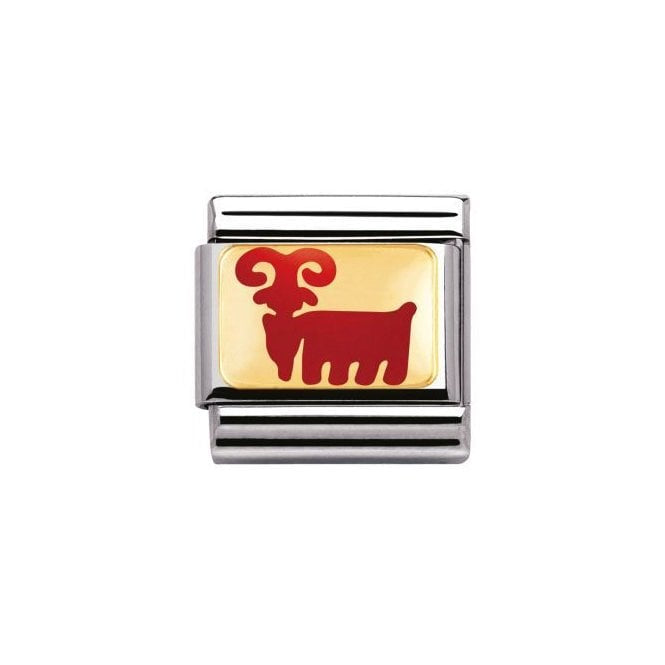 NOMINATION Classic Chinese Zodiac Gold Goat Red Link 030275/02