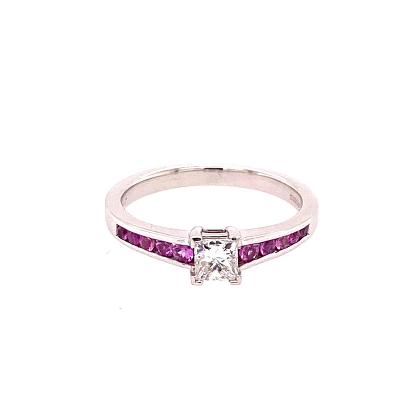 18ct Gold Pink Sapphire & Diamond Ring 6956