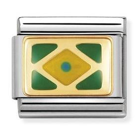 NOMINATION Gold Brazil Flag Charm 030235-02