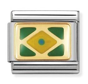 Nomination Gold Brazil Flag Charm 030235-02