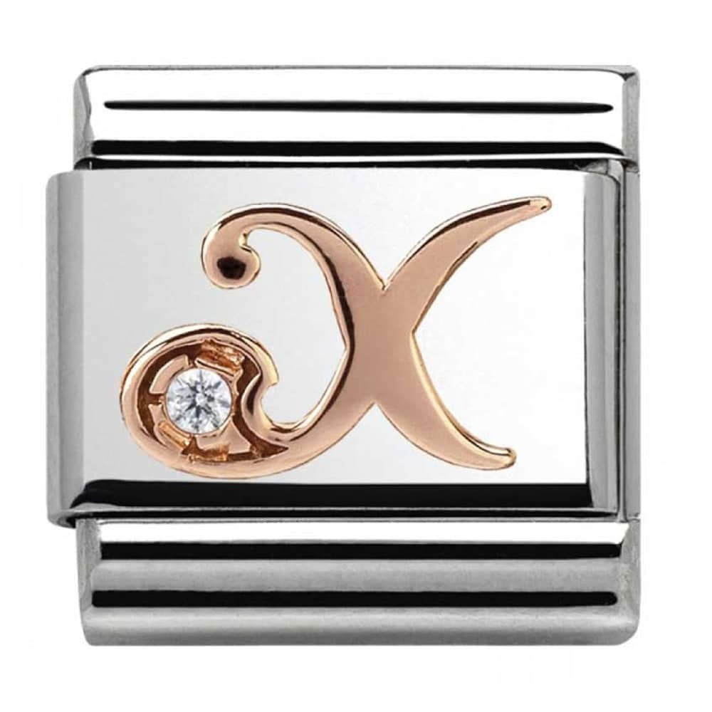 NOMINATION Charm LETTERS CZ Gold X