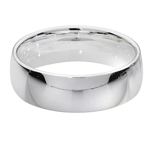 Silver Wedding Ring Traditonal Court 6mm