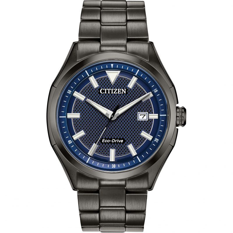Citizen AW1147-52L Men's Sport Date Bracelet Strap Watch, Gunmetal/Blue