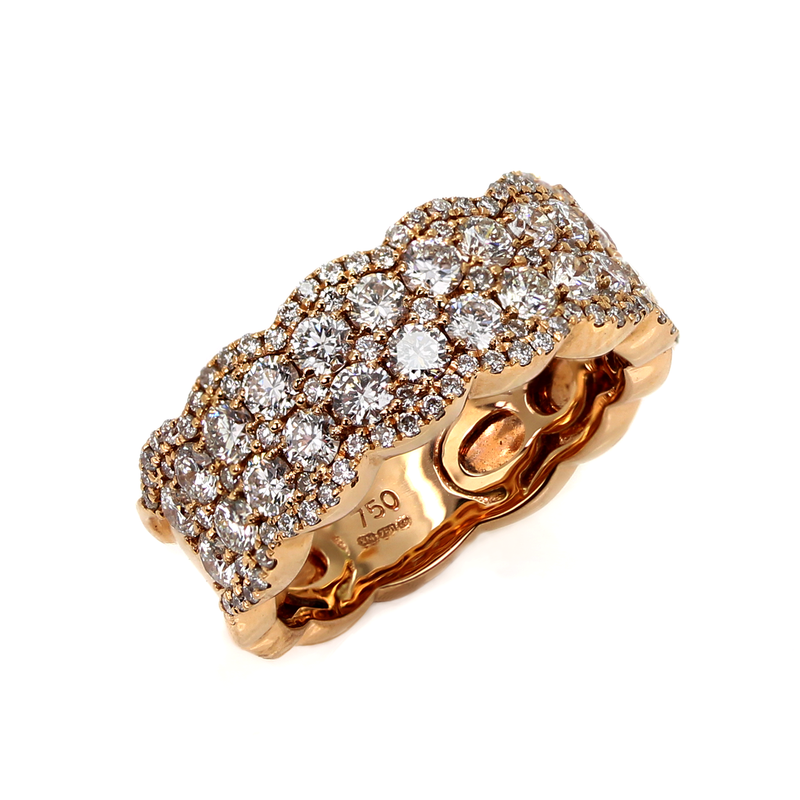 18ct Rose Gold Diamond Cluster Ring