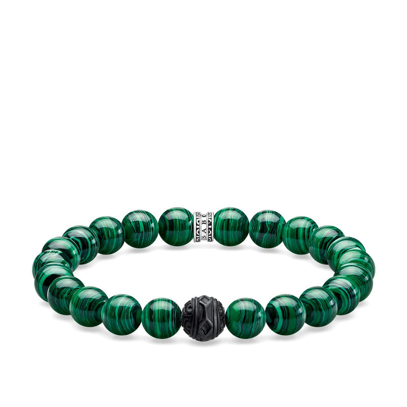 Thomas Sabo Black Cat Green Beaded Bracelet A1778-530-6-L19