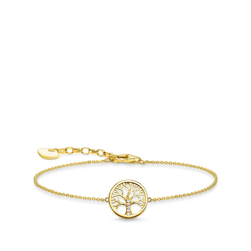 Thomas Sabo Gold Plated Tree Of Life Bracelet A1828-414-14-L19V