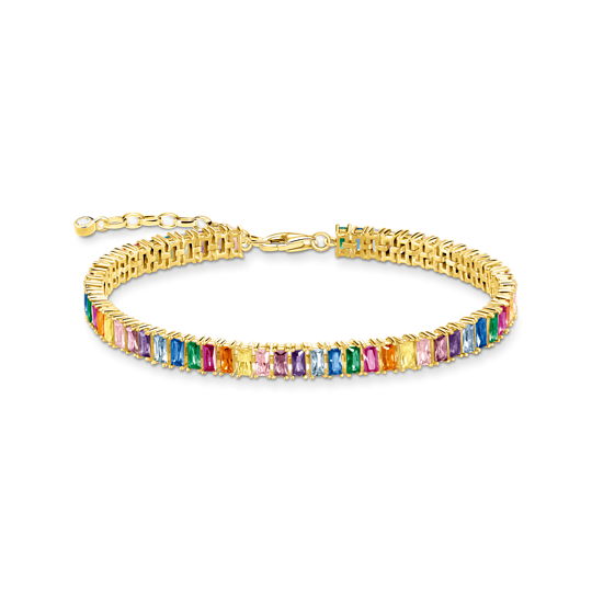 Thomas Sabo Yellow Gold Plated Colourful Stones Tennis Bracelet A2030-996-7-L19v