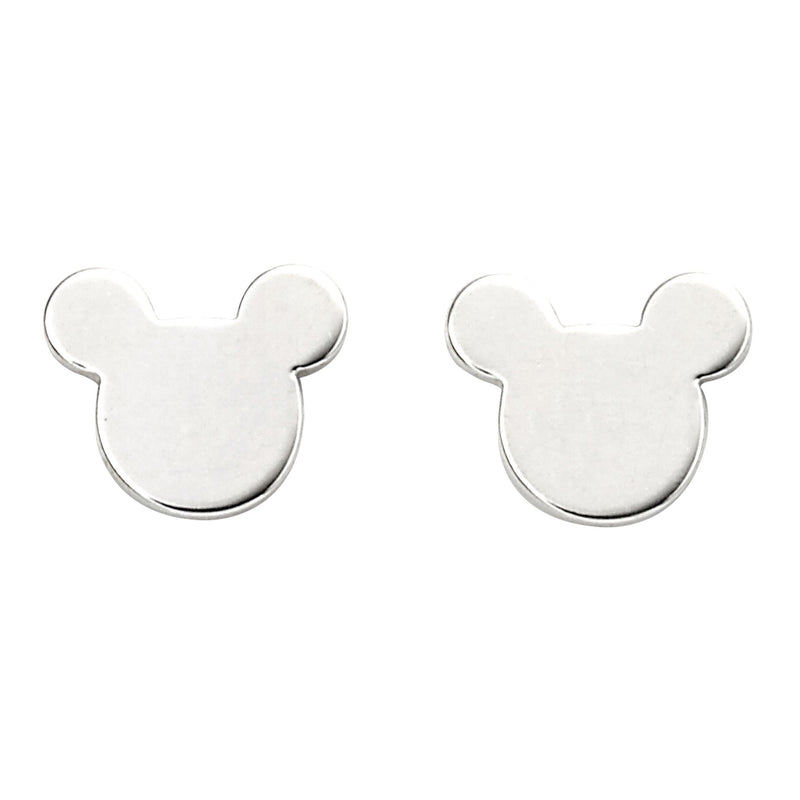 Silver Mouse Ears Stud Earrings