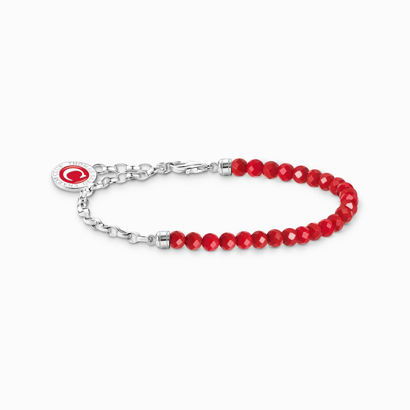 Thomas Sabo Silver Member Charm Bracelet with Red Beads A2130-007-10