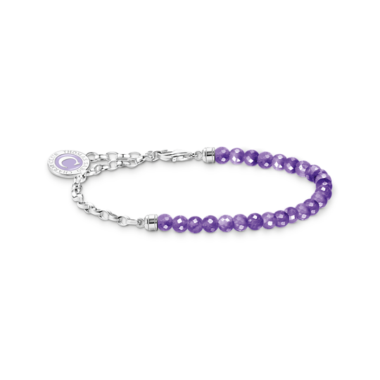 Thomas Sabo Member Charm Bracelet Violet Beads Silver A2130-007-13