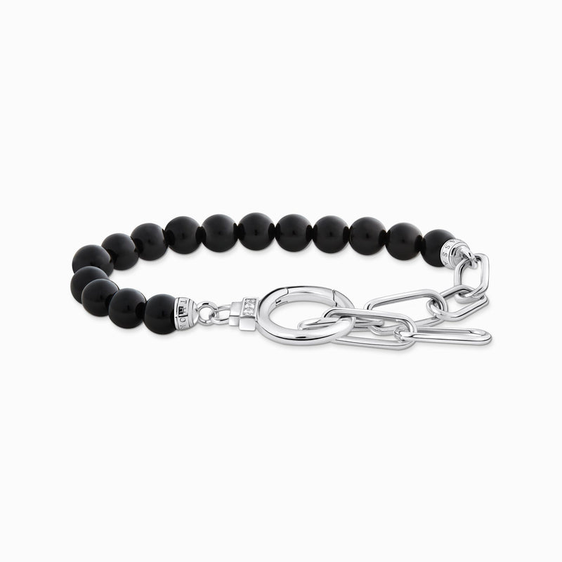 Thomas Sabo Onyx Bead Bracelet Silver A2134-027-11-L19V