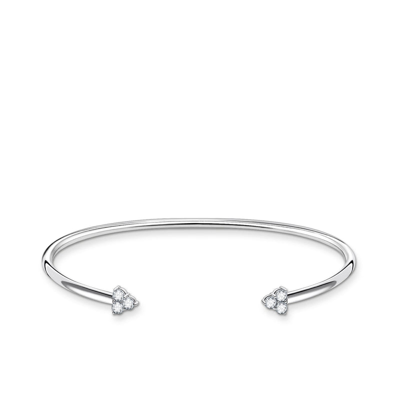 Thomas Sabo Minimalist Silver White Stones Bangle AR105-051-14-L15.5