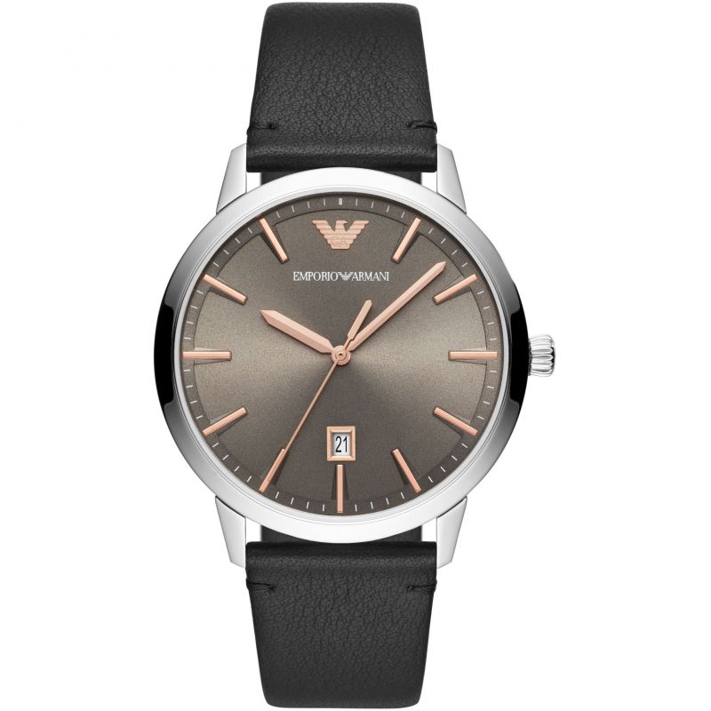 Emporio Armani Black Leather Strap Watch AR11277
